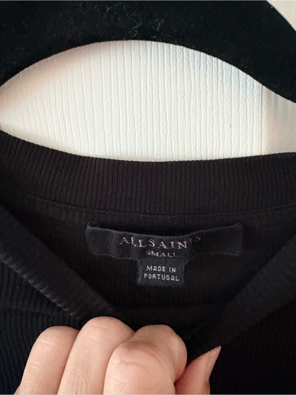 AllSaints Black Crewneck Crop Top- Small - Picture 3 of 3